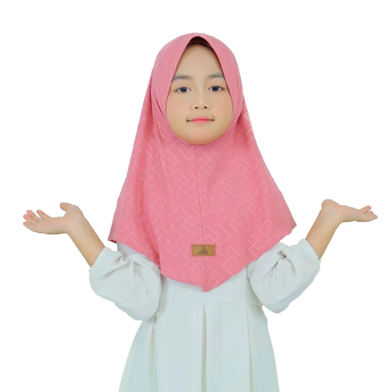 Pink Cotton Hijab for Kids