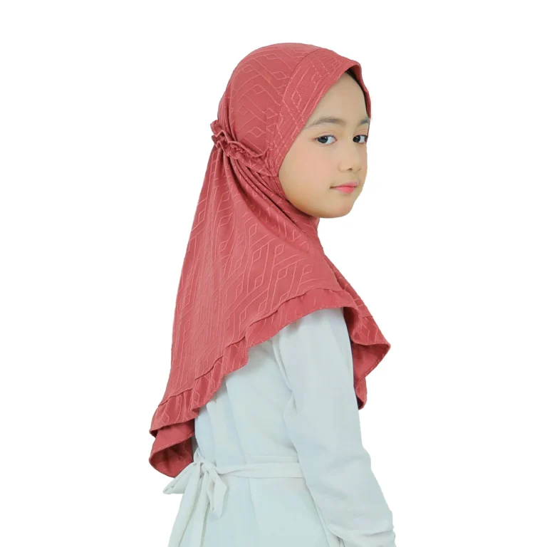 Rose Textured Cotton Hijab for Kids