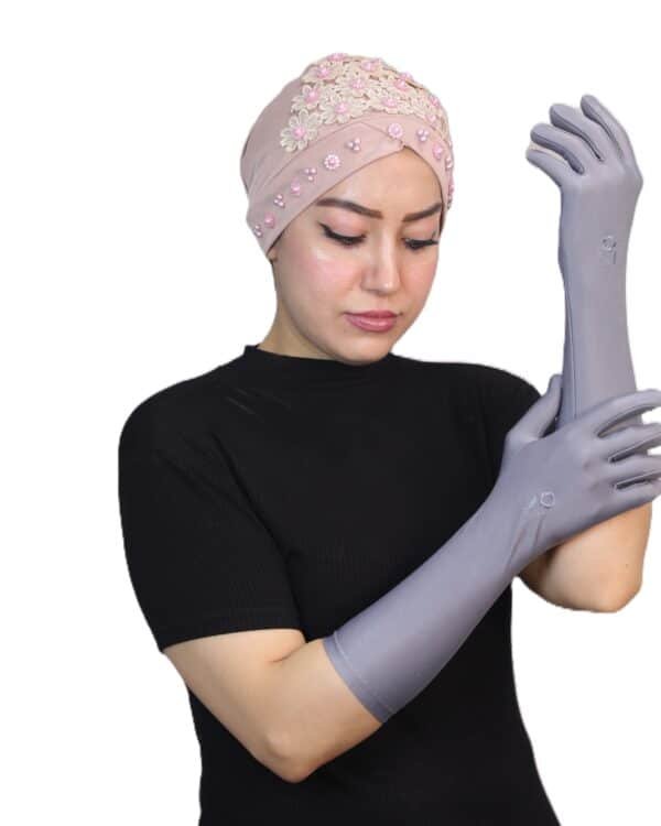 Long Floral Embroidered Modest Gloves – Forearm Length Collection