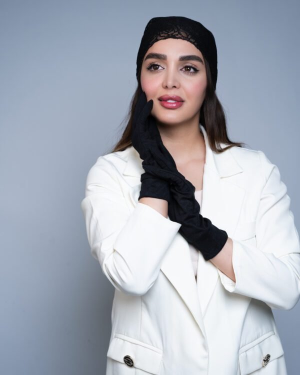 Black Cotton Ruched Modest Gloves – Everyday Comfort Wear - Image 3