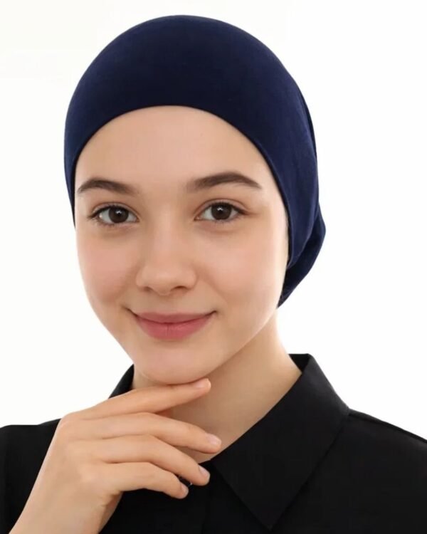 Junior Pull-On Hijab Under-Cap – Plain Olive Green / Girls' Size - Image 10