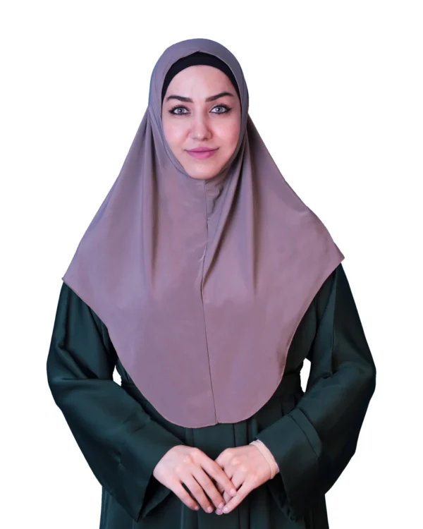 Women's Instant Khimar Bergo Hijab – Warm Taupe Mocha - Image 1