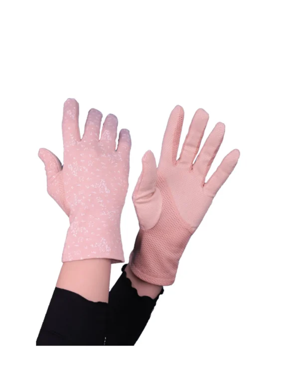 Women's Modest Stretch Gloves with Floral Lace Print - Image 4