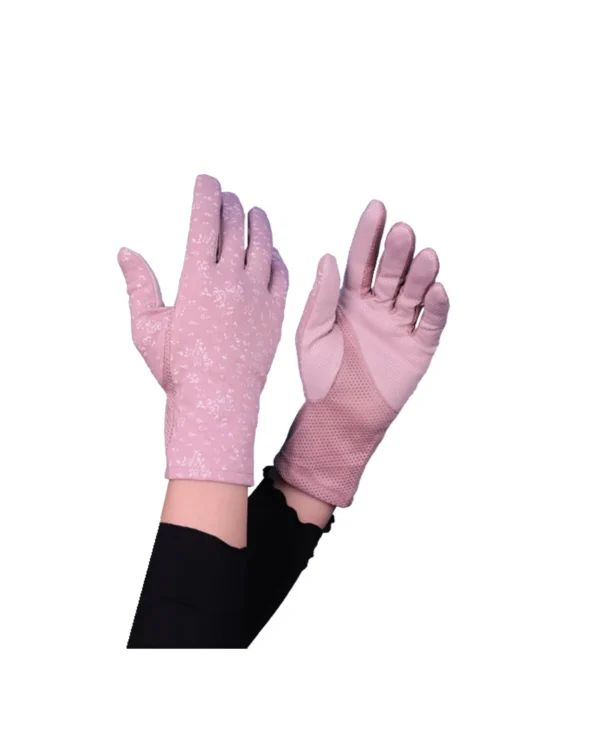 Women's Modest Stretch Gloves with Floral Lace Print - Image 3