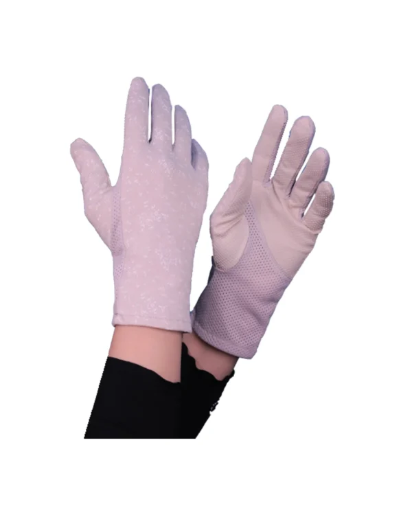 Women's Modest Stretch Gloves with Floral Lace Print - Image 2