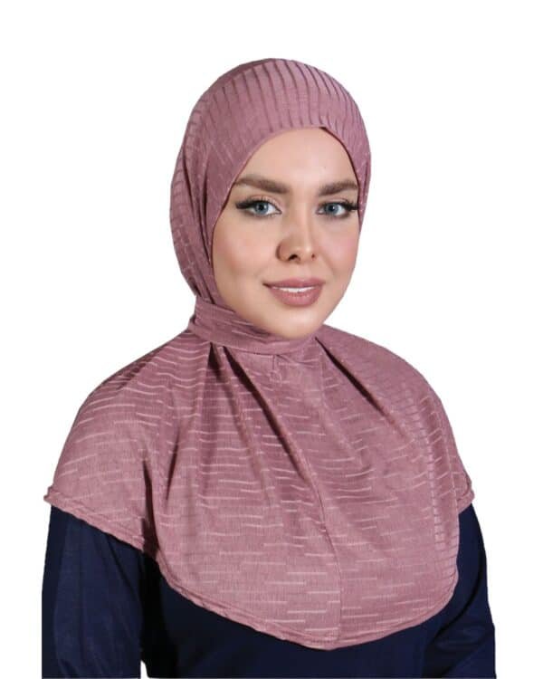 Textured Instant Hijab – Lightweight Dusty Mauve Khimar for Women