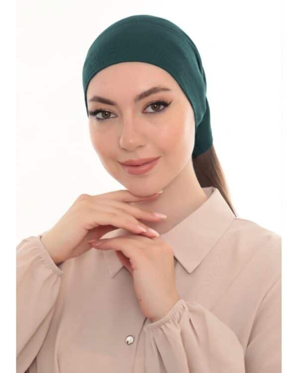 Elegant Pearl Brooch Turban Cap — Pleated Jersey Headpiece for Women - Image 15