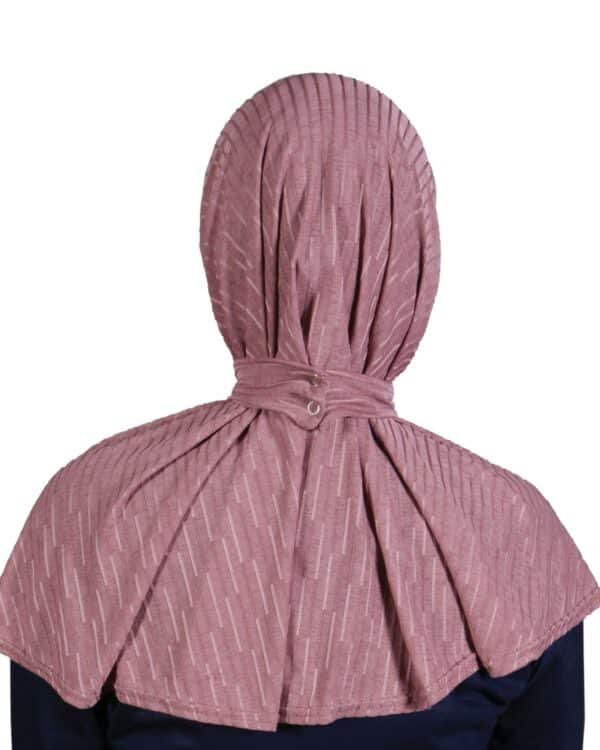 Textured Instant Hijab – Lightweight Dusty Mauve Khimar for Women - Image 2