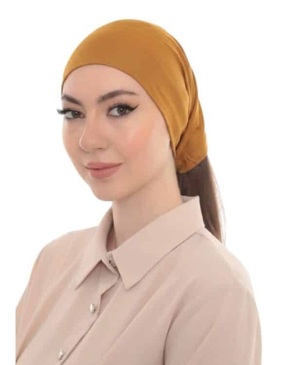 Elegant Pearl Brooch Turban Cap — Pleated Jersey Headpiece for Women - Image 10