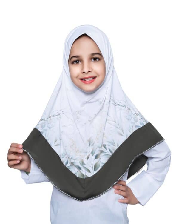 Girls Floral Instant Hijab – Lightweight Modest Prayer & Everyday Khimar for Kids - Image 5