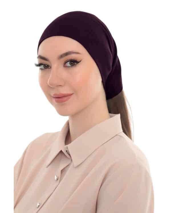 Elegant Pearl Brooch Turban Cap — Pleated Jersey Headpiece for Women - Image 11