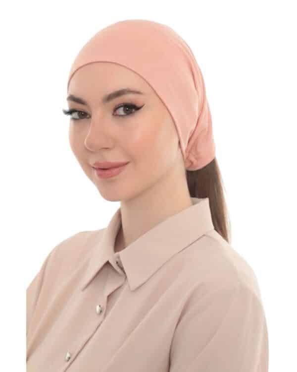 Elegant Pearl Brooch Turban Cap — Pleated Jersey Headpiece for Women - Image 14