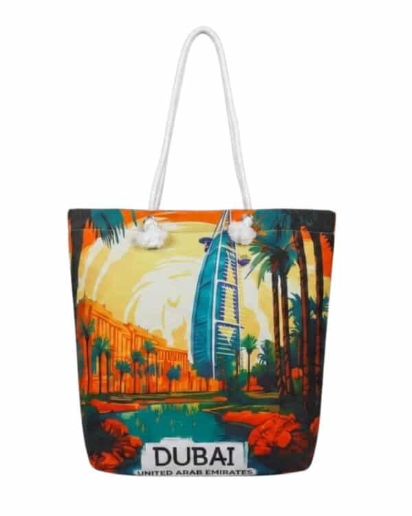 Arabian Nights Tote Bag | Moon Desert Canvas Beach Bag for Women