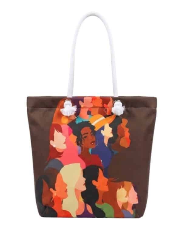 Diverse Women Tote Bag | Unity Portrait Canvas Shoulder Bag for Women - Image 1