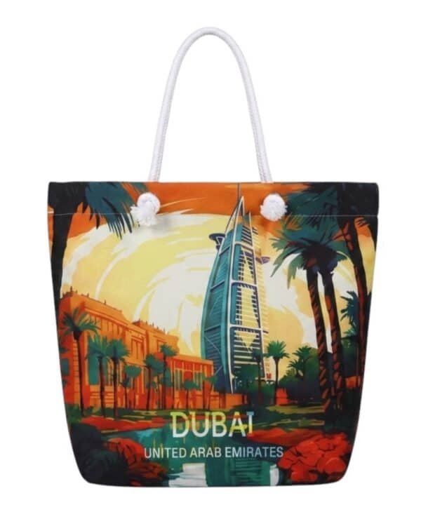 Burj Al Arab Tote Bag | Dubai Resort Garden Canvas Beach Bag for Women - Image 1