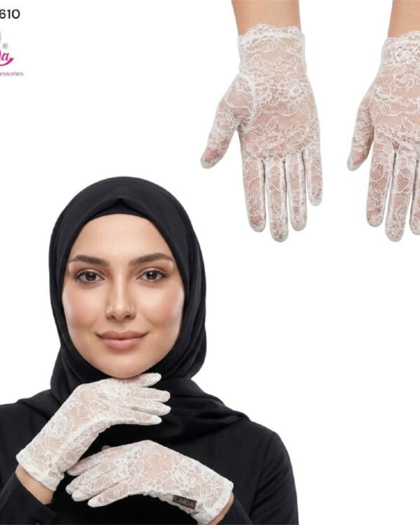 Women's Elegant Floral Lace Gloves – Ivory Cream